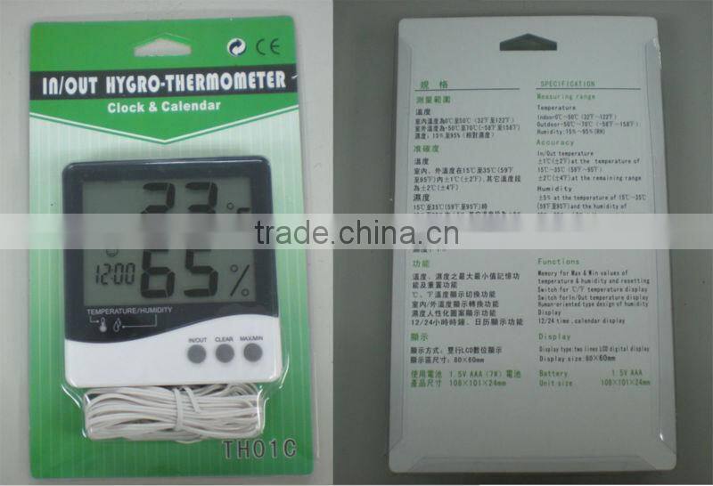room thermometer & Hygrometer with Clock
