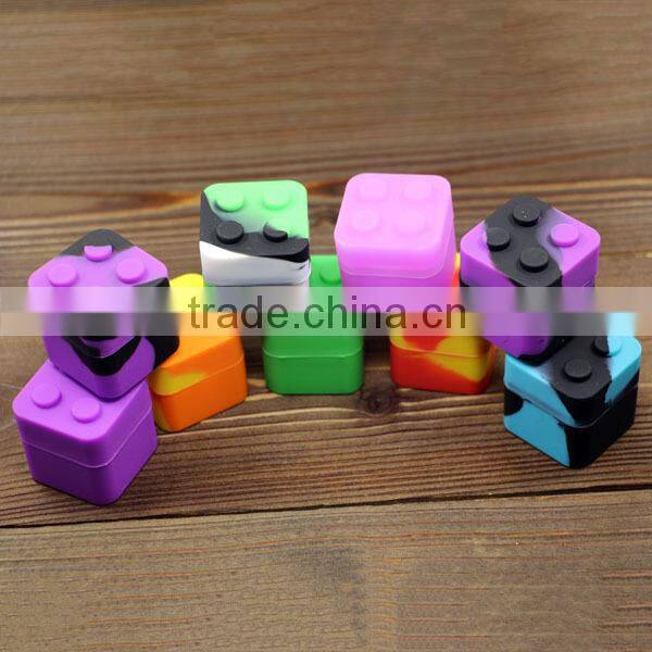 Non-stick custom silicone bho container lego slick butane hash silicone container silicone wax jar 9ml