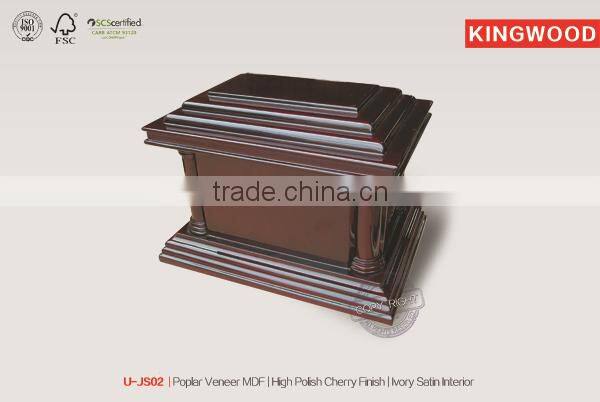 U-JS02 cremation urn manufacturer customer low wooden box