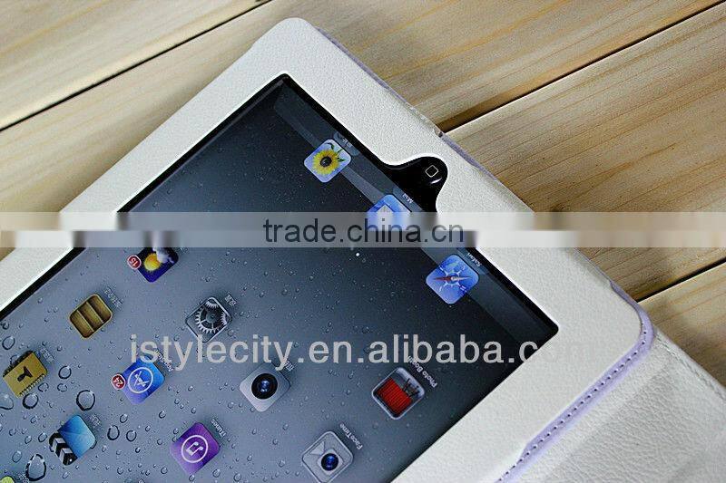 PU white Leather Case Wireless Bluetooth Keyboard for iPad