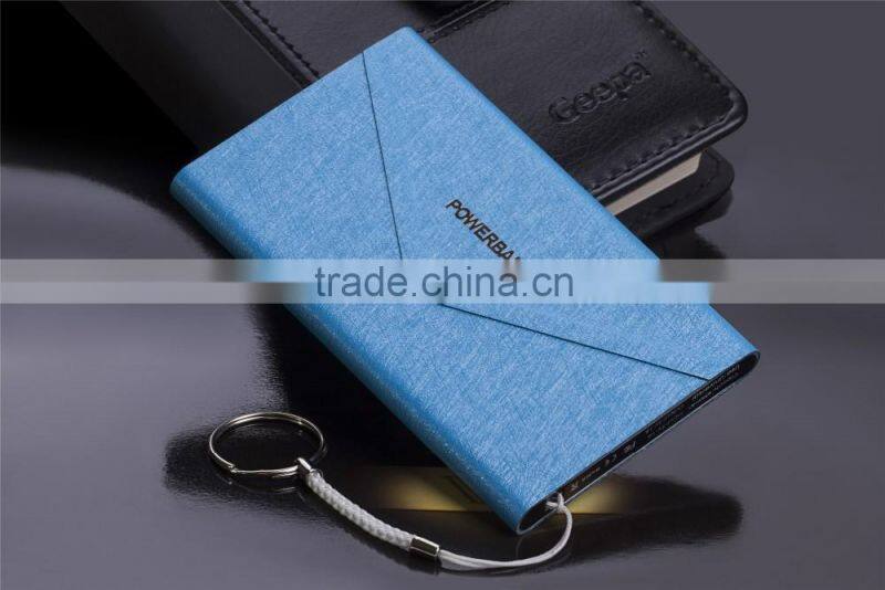 2016 new Ultra Thin Envelope Style Leather Power Bank