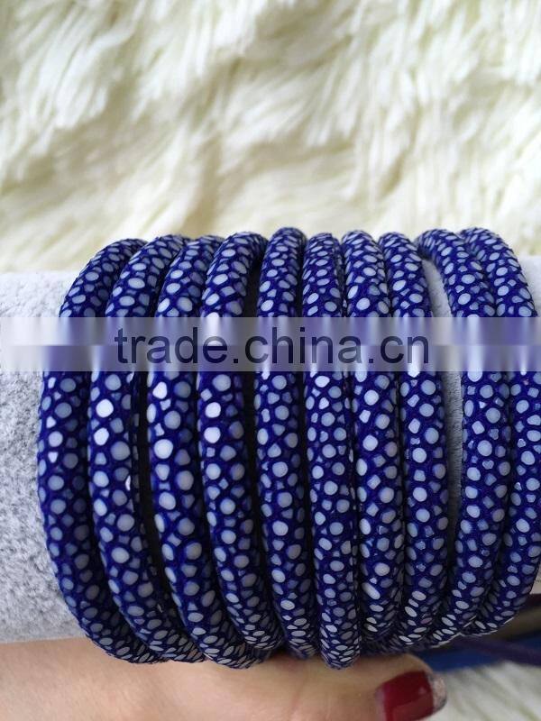 Genuine Purple Green Orange Blue Black Stingray Leather Bracelet Stingray Jewelry Cord for Gift