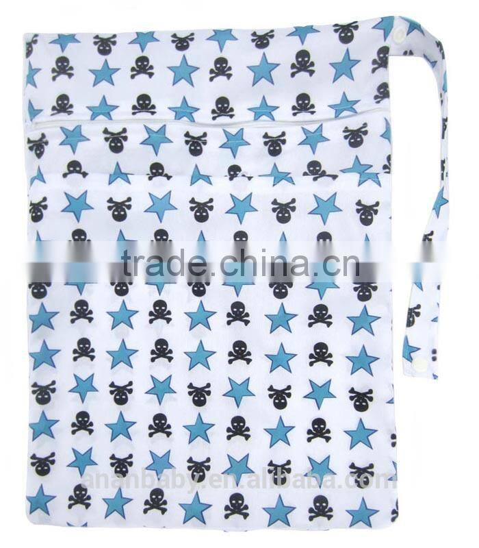 China wholesale plain color waterproof baby diaper wet bag