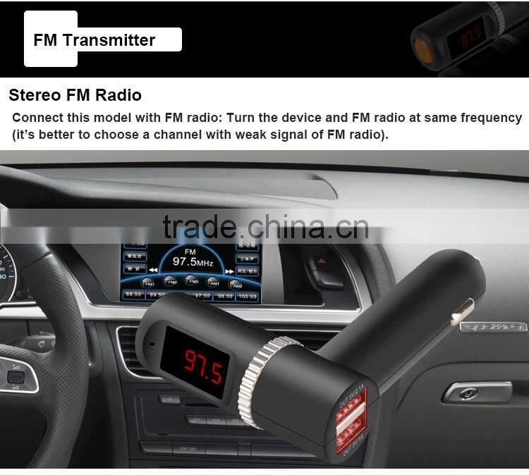 Free Sample BC08 fm transmitter bluetooth handsfree car kit MP3 player USB car charger