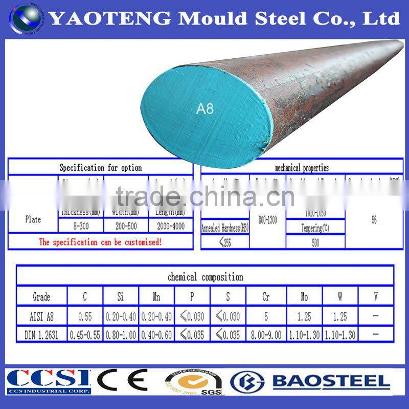made in china aisi a8 mould steel