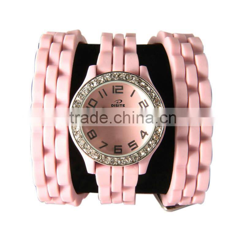 Guang zhou YB lady watch silicone band alloy case wholesale watches