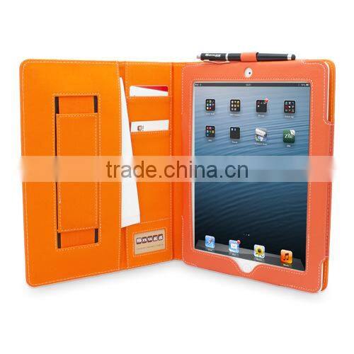 Fashion High Quality Orange PU Leather Case For Ipad 4