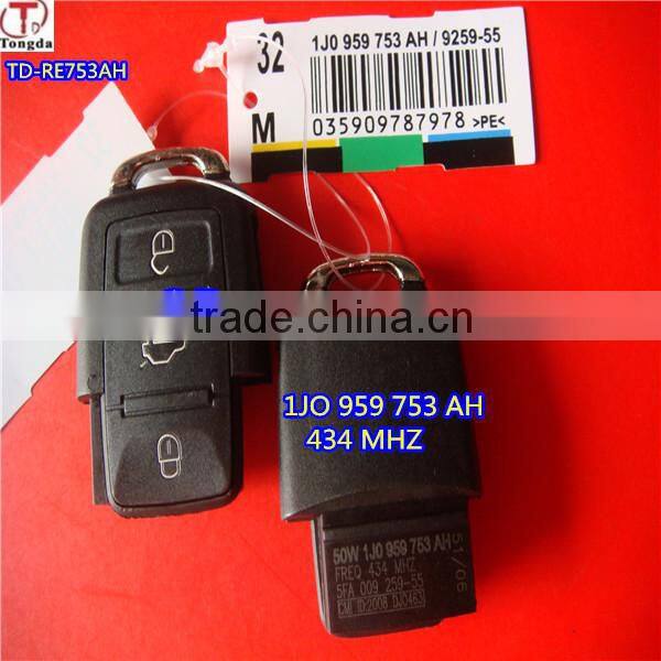 Tongda key high quality 2button remote key 433mhz ( 1JO 959 753 AG V5 ) for VW