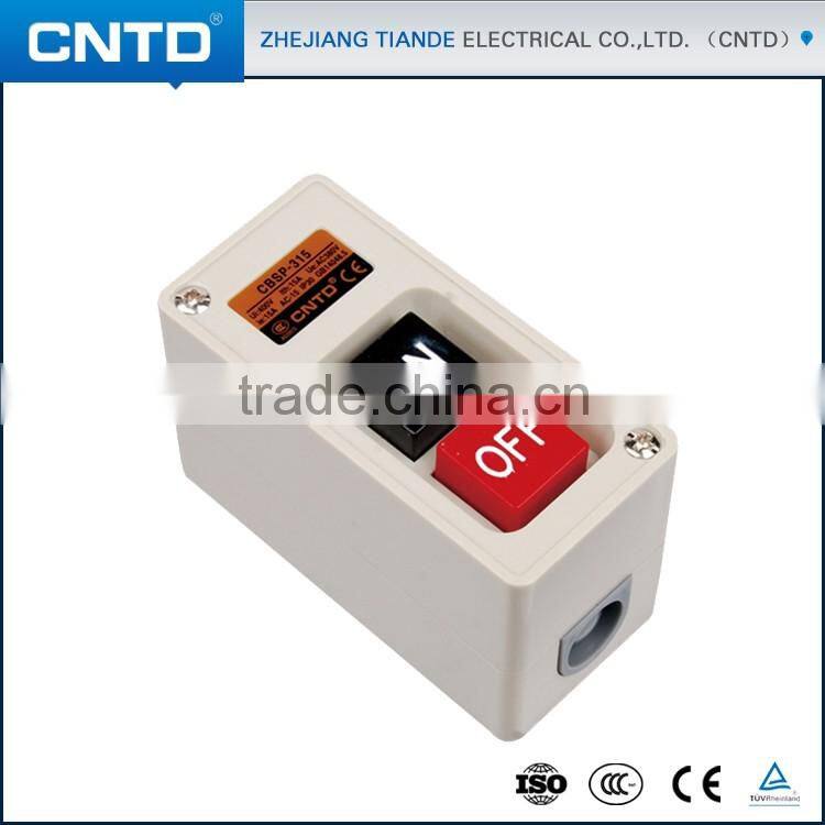 CNTD Power Pushbotton Switch On-off With Black And Red Button Switch Box 15A 2.2KW