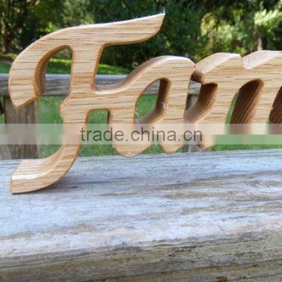 wood FAMILY sign shelf sitter word art for deco