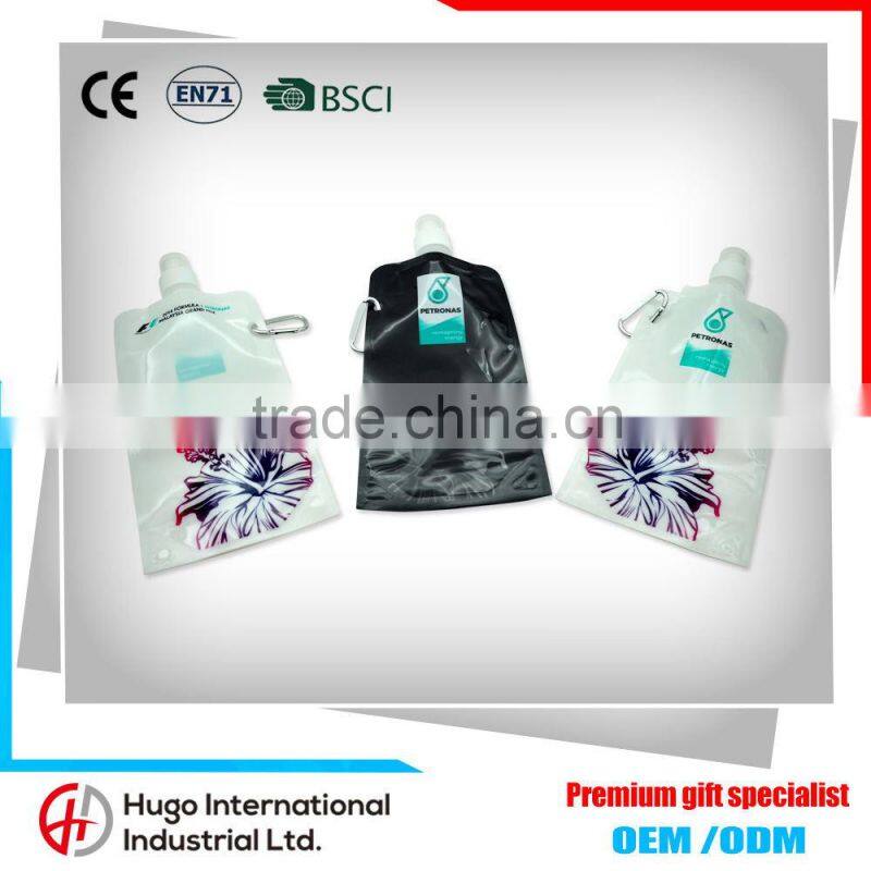 New Arrival BPA Free Plastic Foldable Water Bottle With Carabiner Clip