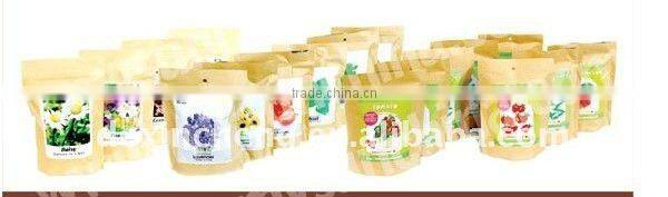 Plastic Lined Stand Up Kraft Paper For Flower Soil