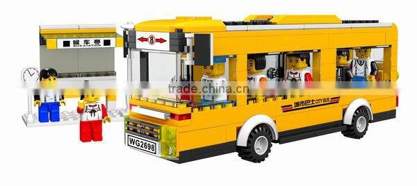 School bus block set with passenger