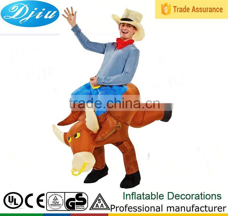 DJ-CO-150 INFLATABLE BULL RIDER ADULT FANCY DRESS COSTUME COWBOY NIGHT DECORATIVE OUTFIT