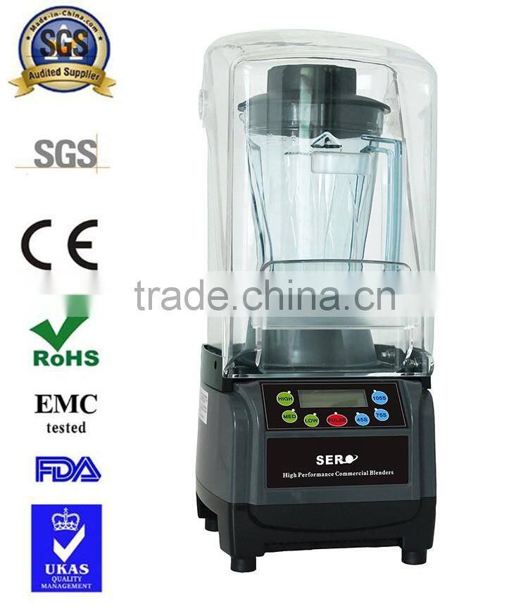 2016 Professional Heavy Duty Silent Commercial blender with sound cover/food mixer juicer processor