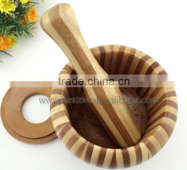 Custom Logo Bamboo Garlic Masher with Lid