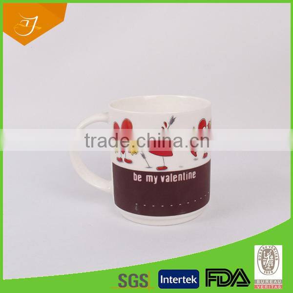 Promotion Item Writing Mug With Greeting Card Writing,Valentine design