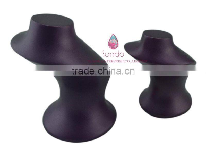 elegant wooden jewelry bust for necklace purple