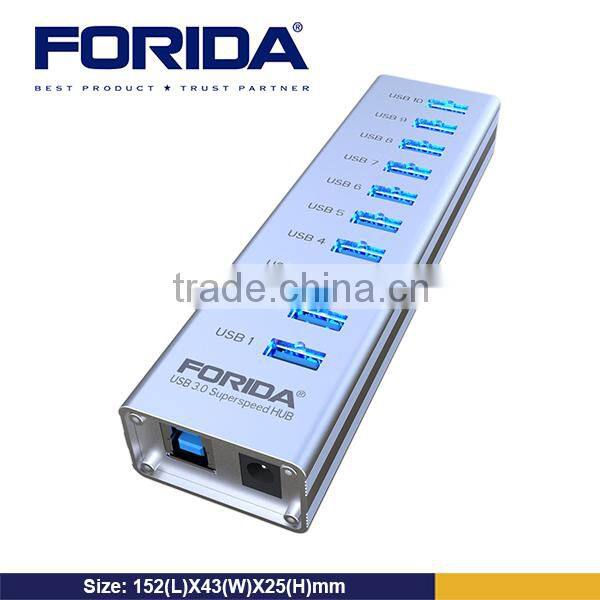 NEW Alumnium 10 ports USB 3.0 HUB
