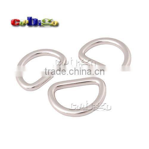1"(26mm) Webbing Dee Rings Alloy Silver Plated D-Rings for Bags Keychains #FLQ182-S