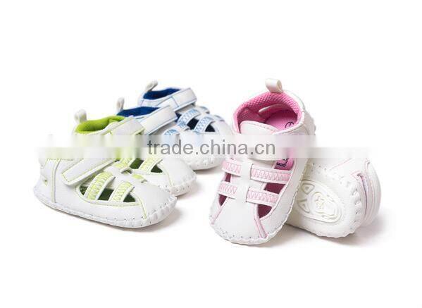 top quality new born baby kids soft half rubber soled toddler pu sandal shoes