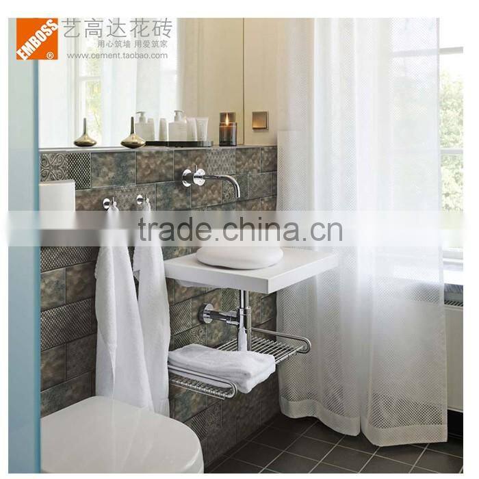 EMBOSS 100*200mm rustic metal ceramic kitchen tile porcelain floor tile