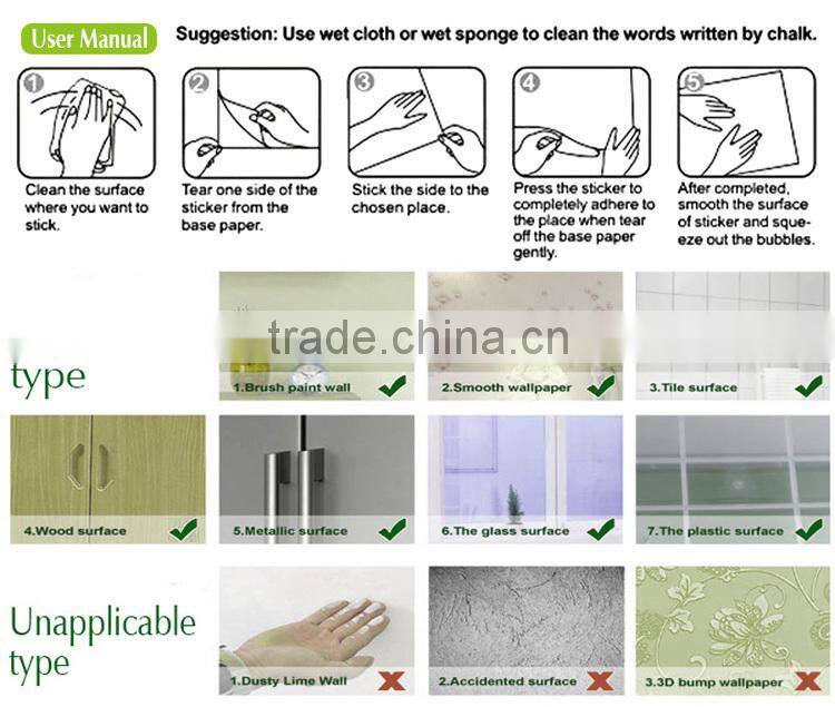 DIY Erasable washable fancy weekly planner removable blackboard foil sticker