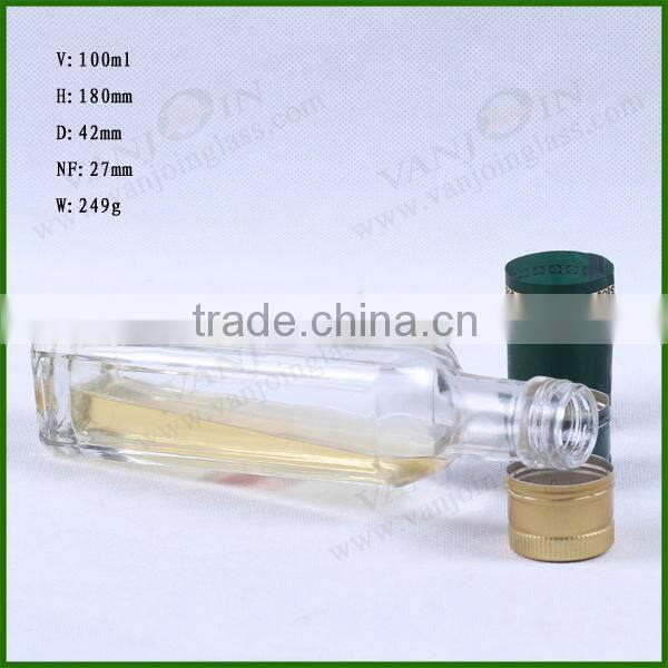 100ml Square Flint Cheap Olive Oil Glass Bottles