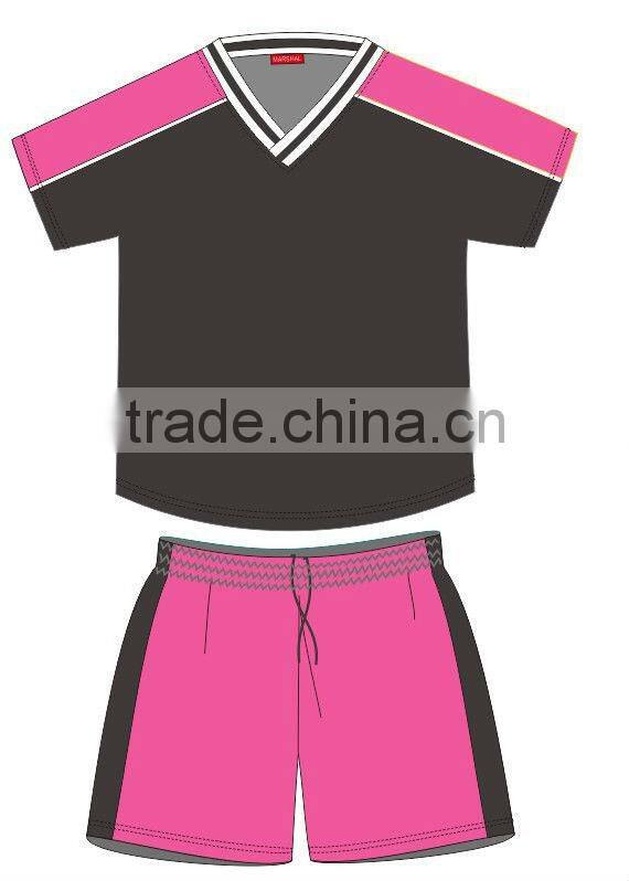 Pink soccer jersey for children customized soccer uniforms boy/girls/kids football jersey manufacture