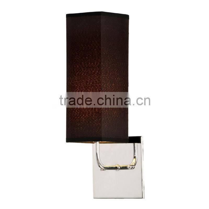 up and down metal wall light with black shade