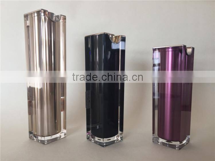 Luxury acrylic square airless spray cosmetic bottle