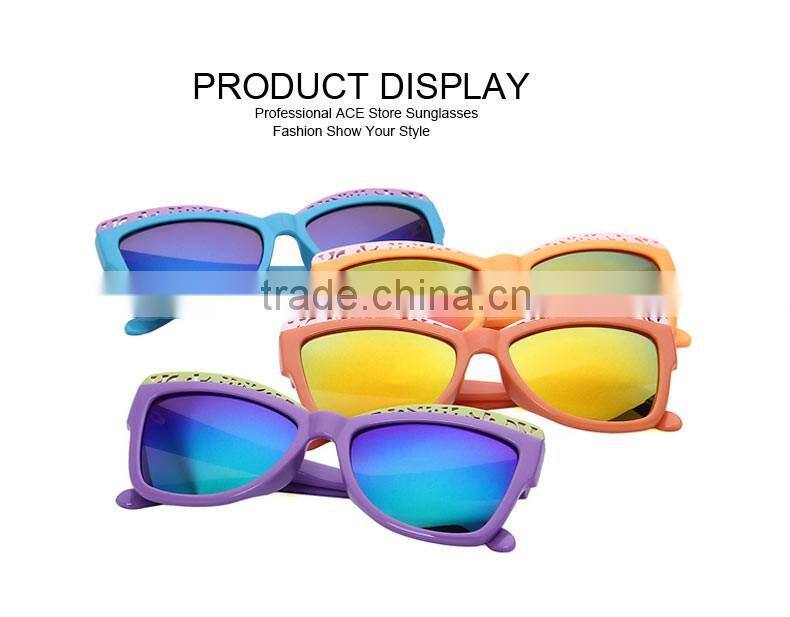 2016 the modern style colorful lens children kids sunglasses
