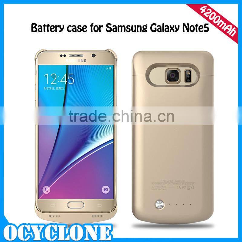 External backup battery case 4200mah battery case for samsung galaxy note 5