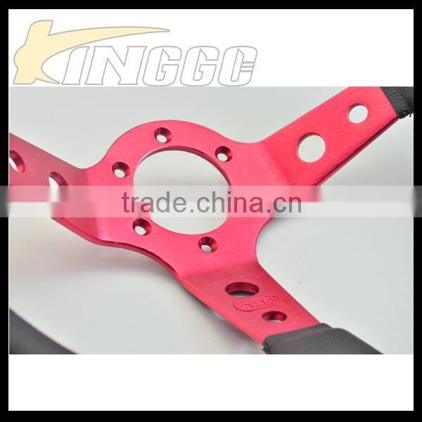 Wholesale Red Frame 350mm Deep Dish Steering Wheel