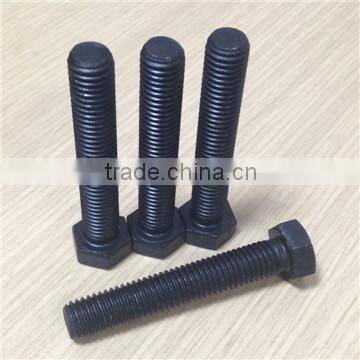High strength din933 hex bolt black color