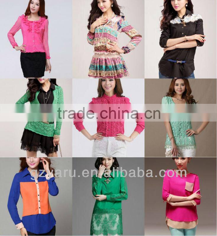 wholesale ladies 3/4 sleeve blouse designs