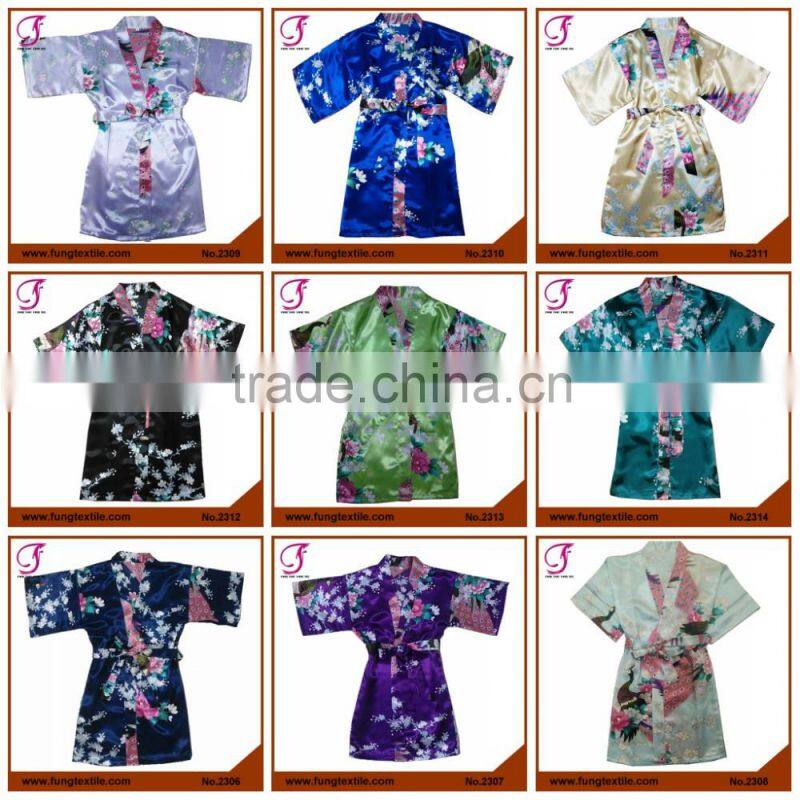 2305 Wholesales Children 13 Colors 7 Size Silk Satin Robe