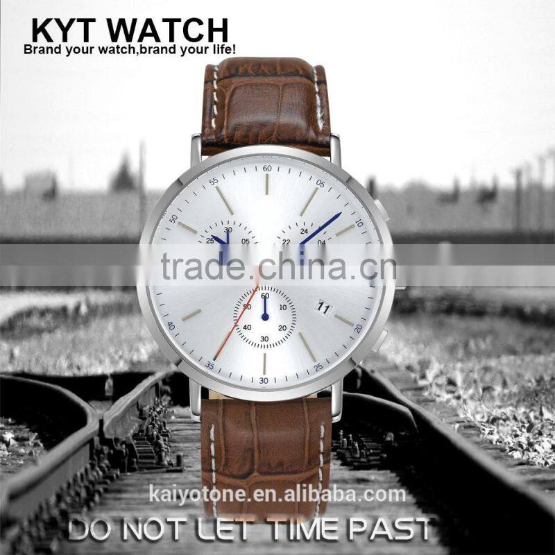 KYT 2016 New fashion custom brand 316 stainless steel Minimalist men watch