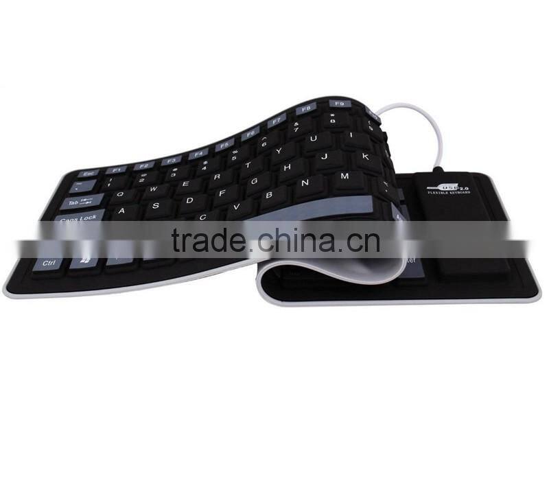 USB Wired Waterproof Rollup Keyboard for PC Notebook Laptop Foldable Silicone Keyboard