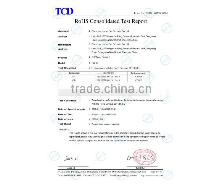 Electronic UV Automatic Pet Water Fountain with LED light