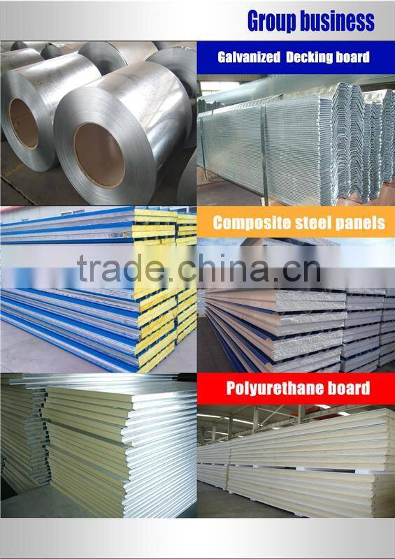 Steel building materials pu rockwool galss sandwich panel