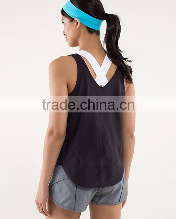 custom plain 95% cotton 5% spandex black and white tank top women