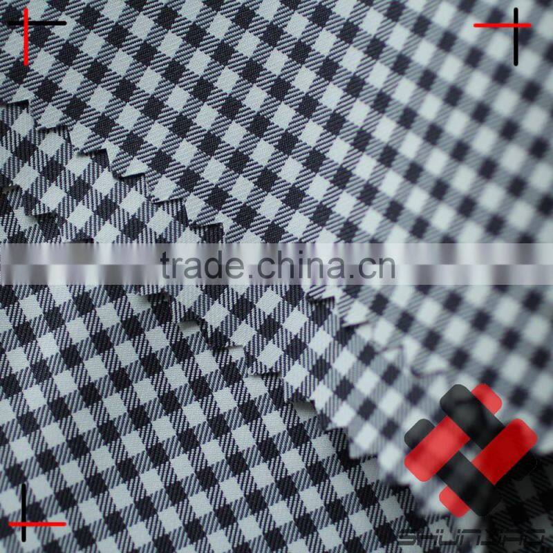 cationic polyester plaid pongee imitation yarn dyed fabric for shirt