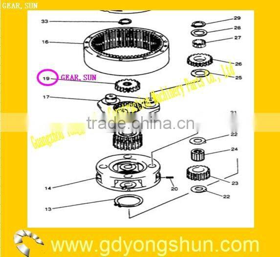 SK200-6 GEAR SUN YN32W01007P1 FOR SWING REDUCTION ASSY