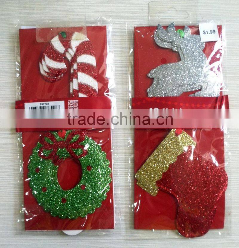 Christmas Decor card celebration glitter sticker card