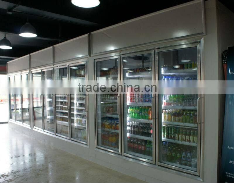 polyurethane insulated glass door freezer storage