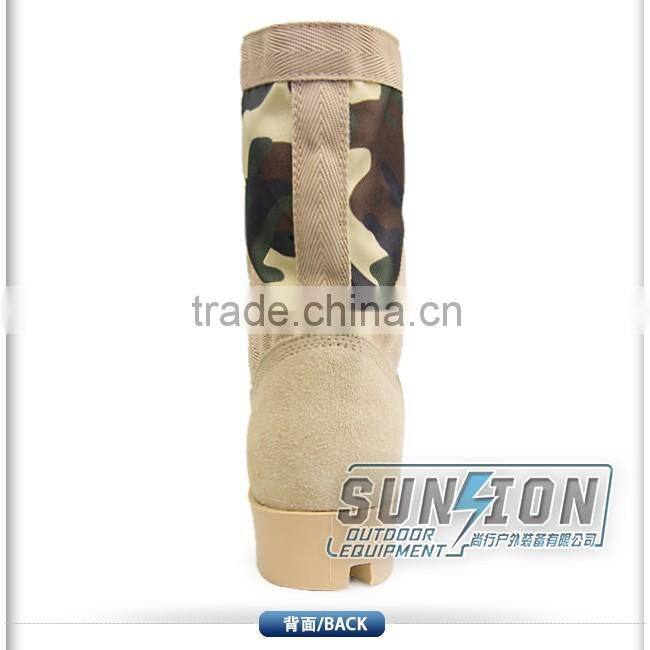 Military camouflage Tactical Boots with suede cowhide leather surface