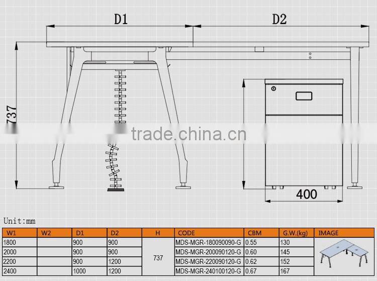 popular modern office furniture glass office desk