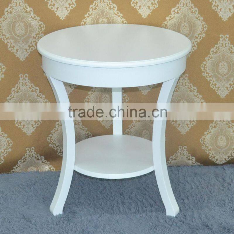 Simple modern wood white round coffee table for wholesale