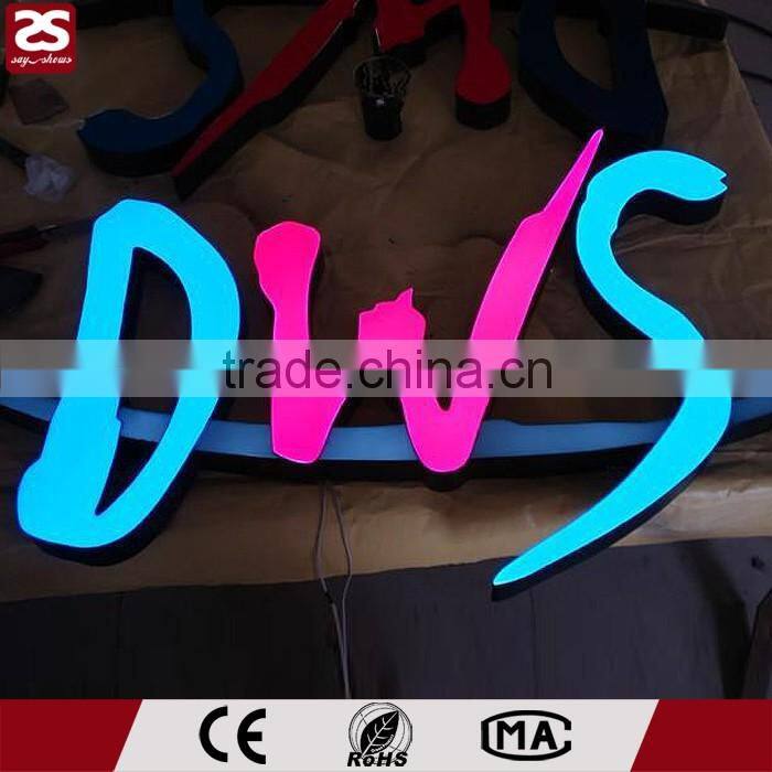 Good price frontlit resin letter led signboard shop plaque signage logo